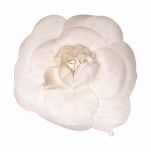 Chanel Silk Flower Camellia Classic Pin Brooch Made in France